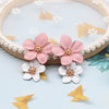 2022 Design Jewelry Elegant big double Flower Mixed co Earrings Summer Style Beach Party earring for woman