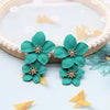 2022 Design Jewelry Elegant big double Flower Mixed co Earrings Summer Style Beach Party earring for woman