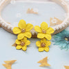 2022 Design Jewelry Elegant big double Flower Mixed co Earrings Summer Style Beach Party earring for woman