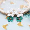 2022 Design Jewelry Elegant big double Flower Mixed co Earrings Summer Style Beach Party earring for woman