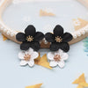 2022 Design Jewelry Elegant big double Flower Mixed co Earrings Summer Style Beach Party earring for woman