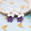 2022 Design Jewelry Elegant big double Flower Mixed co Earrings Summer Style Beach Party earring for woman