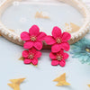 2022 Design Jewelry Elegant big double Flower Mixed co Earrings Summer Style Beach Party earring for woman