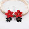 2022 Design Jewelry Elegant big double Flower Mixed co Earrings Summer Style Beach Party earring for woman
