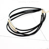2021   Bending Tube Velvet Choker Necklace Double Layer Style Torque Black Short Leather Necklace Charm Collier Femme