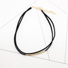 2021   Bending Tube Velvet Choker Necklace Double Layer Style Torque Black Short Leather Necklace Charm Collier Femme