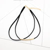2021   Bending Tube Velvet Choker Necklace Double Layer Style Torque Black Short Leather Necklace Charm Collier Femme
