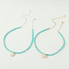 2021 Green Beads Choker Necklaces Shell Pendant Gold Color Chain Necklace for Women Jewelry Short Chockers Collar