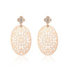 2022 Hollow Oval Shape Drop Earrings Clear Crystal Dangle Earrings For Women Jewelry Accessories Girls Birthday Gift