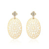2022 Hollow Oval Shape Drop Earrings Clear Crystal Dangle Earrings For Women Jewelry Accessories Girls Birthday Gift