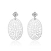 2022 Hollow Oval Shape Drop Earrings Clear Crystal Dangle Earrings For Women Jewelry Accessories Girls Birthday Gift