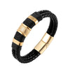 2021  Jewelry Punk 12 Color Stainless Steel Accessories Weave Genuine Leather Women Bracelet Men Bangles Hombre Pulseras