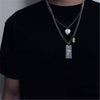 2021 Personality Cross Square Metal Multilayer Hip Hop Long Chain Cool Simple Necklace For Women Men Jewelry Gifts