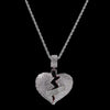 2022 Style Men Hip hop iced out bling Broke heart Pendant Necklaces Charm Pendants Necklace Hiphop Unisex jewelry