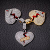2022 Style Men Hip hop iced out bling Broke heart Pendant Necklaces Charm Pendants Necklace Hiphop Unisex jewelry