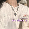 2021 Trendy Metal Love Heart Coin Pendant Multi-layer Punk Casual Design Long Chain Necklace For Women men Jewelry Gifts