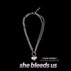 2021 Trendy Metal Love Heart Coin Pendant Multi-layer Punk Casual Design Long Chain Necklace For Women men Jewelry Gifts