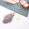 2022 silver color Sweater Chain BOHO Tassel Necklace Long Necklace for Women Pendant Necklace