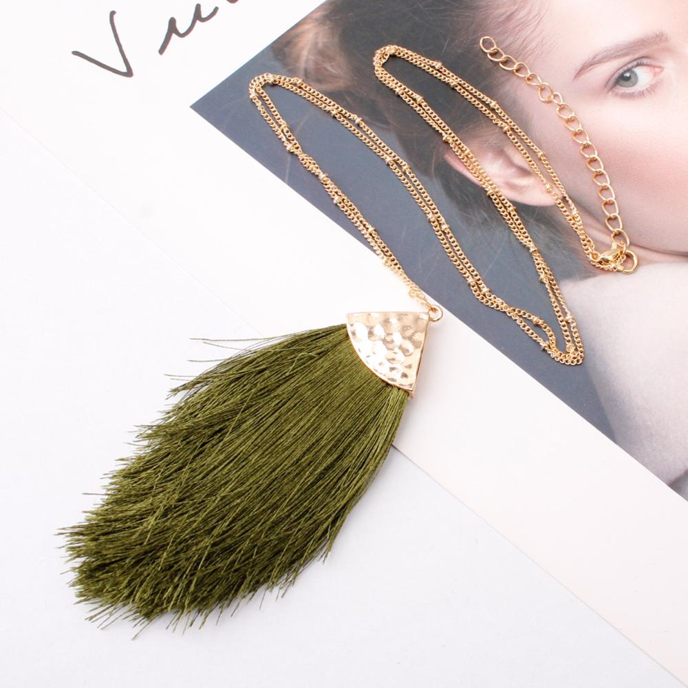 2022 silver color Sweater Chain BOHO Tassel Necklace Long Necklace for Women Pendant Necklace