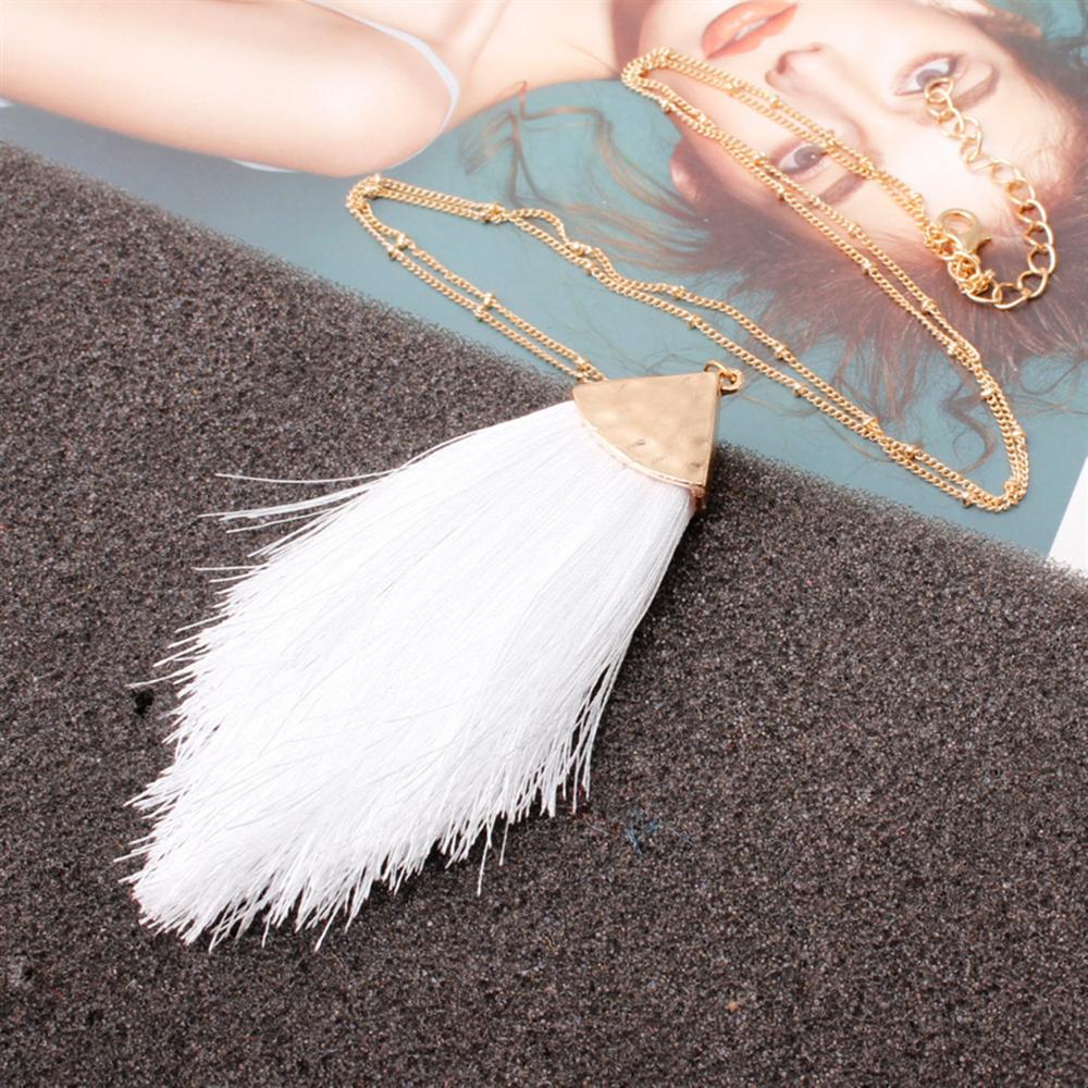 2022 silver color Sweater Chain BOHO Tassel Necklace Long Necklace for Women Pendant Necklace