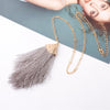 2022 silver color Sweater Chain BOHO Tassel Necklace Long Necklace for Women Pendant Necklace