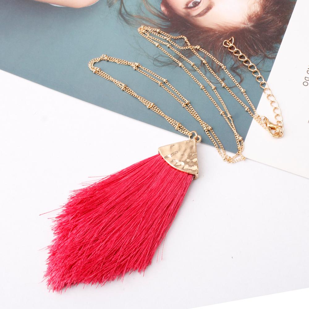 2022 silver color Sweater Chain BOHO Tassel Necklace Long Necklace for Women Pendant Necklace