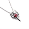 2021 Rock Punk Sword Dragon Pedant Necklace Red/Black Crystal Chain Necklaces Men Gothic collar Christmas collier Jewelry Gifts
