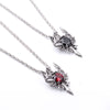 2021 Rock Punk Sword Dragon Pedant Necklace Red/Black Crystal Chain Necklaces Men Gothic collar Christmas collier Jewelry Gifts