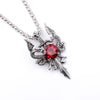 2021 Rock Punk Sword Dragon Pedant Necklace Red/Black Crystal Chain Necklaces Men Gothic collar Christmas collier Jewelry Gifts