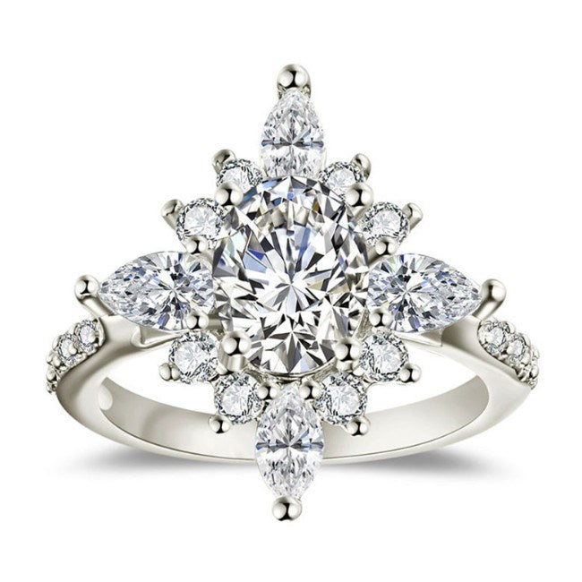 2020 SALE Fine Jewelry Europe Zircon ring ring Women Crystal from Swarovski 2 Colors Simple Wild fit Female for Party