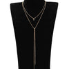 2021 Simple Gold Silver Color Chain Choker Necklace Long Beads Tassel Chocker Necklaces For Women collar collier ras du cou
