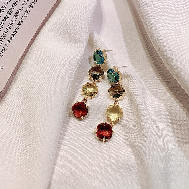 2022 jewelry  color crystal earrings wedding party earrings for Girls gift for woman