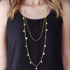 2021  accessories female long necklace bohemian style personality sequins round bead chain multi-layer necklace