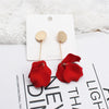 2022 design jewelry exaggerated long rose petals earrings gold metal holiday party earrings for women gift