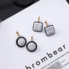 2022 design jewelry retro simple generous earrings resin shell black and white earrings for Girls gift  for woman