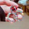 2022 design jewelry color full crystal earrings   wedding party earrings for women gift