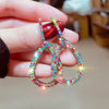 2022 design jewelry color full crystal earrings   wedding party earrings for women gift