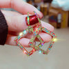 2022 design jewelry color full crystal earrings   wedding party earrings for women gift