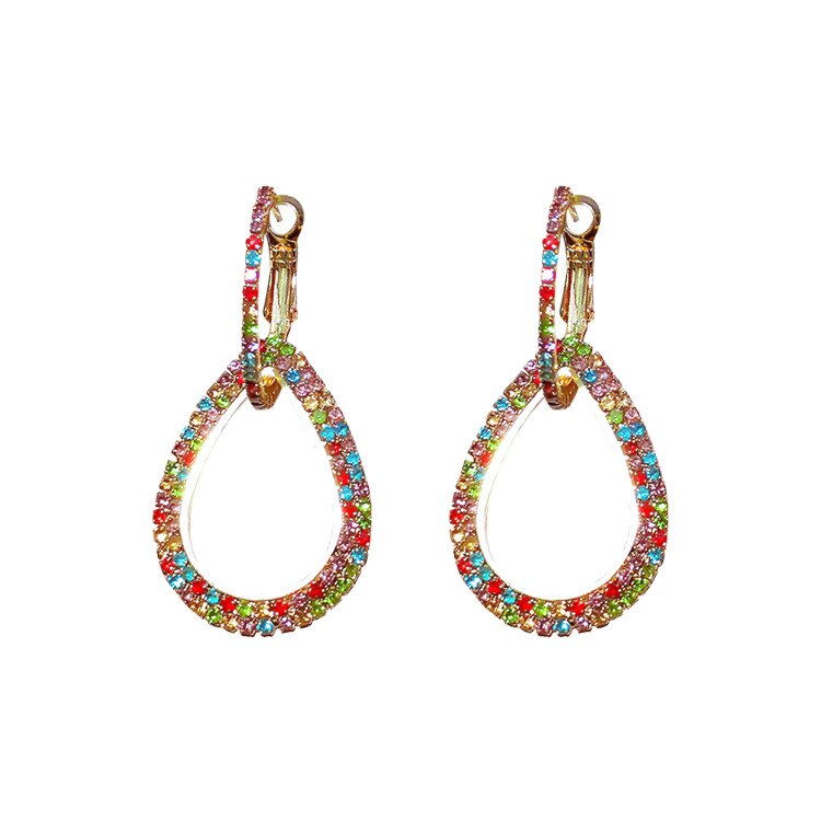 2022 design jewelry color full crystal earrings   wedding party earrings for women gift