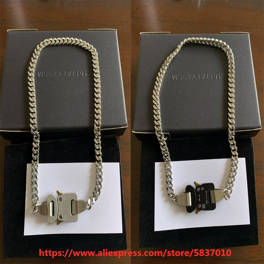 2021 ALYX CUBIX CHAIN NECKLACE Men Women Classic 1017 ALYX 9SM necklaces signature metal buckle stainless steel Colorfast