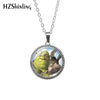 2021 Antique Necklace Cartoon Shrek Glass Cabochon Necklace Retro Pendants Jewelry