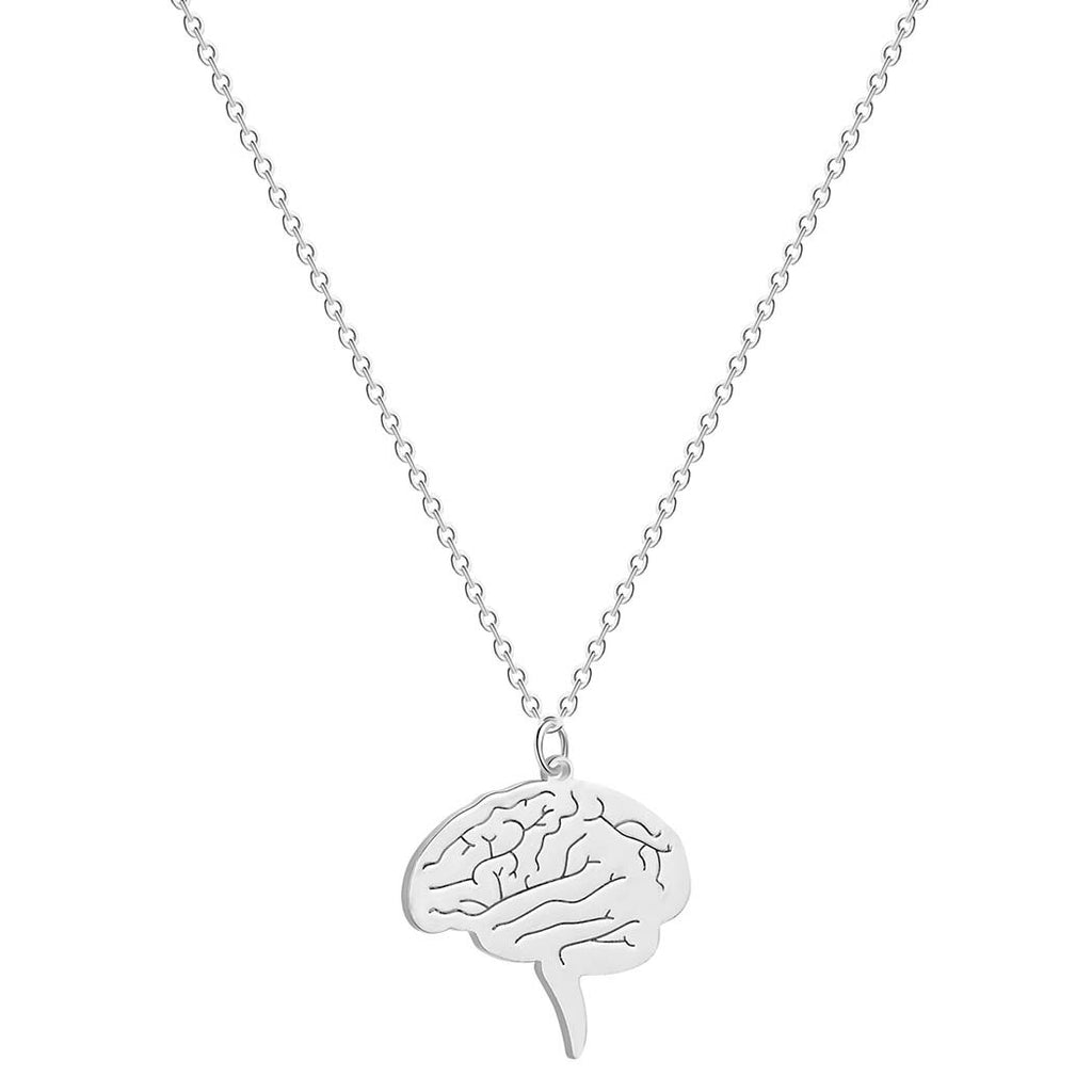 2021 Brain Gold Necklace Jewelry For Doctors Stainless Steel Jewelry For Neurologist And Neurosurgeons Gift Women Necklace