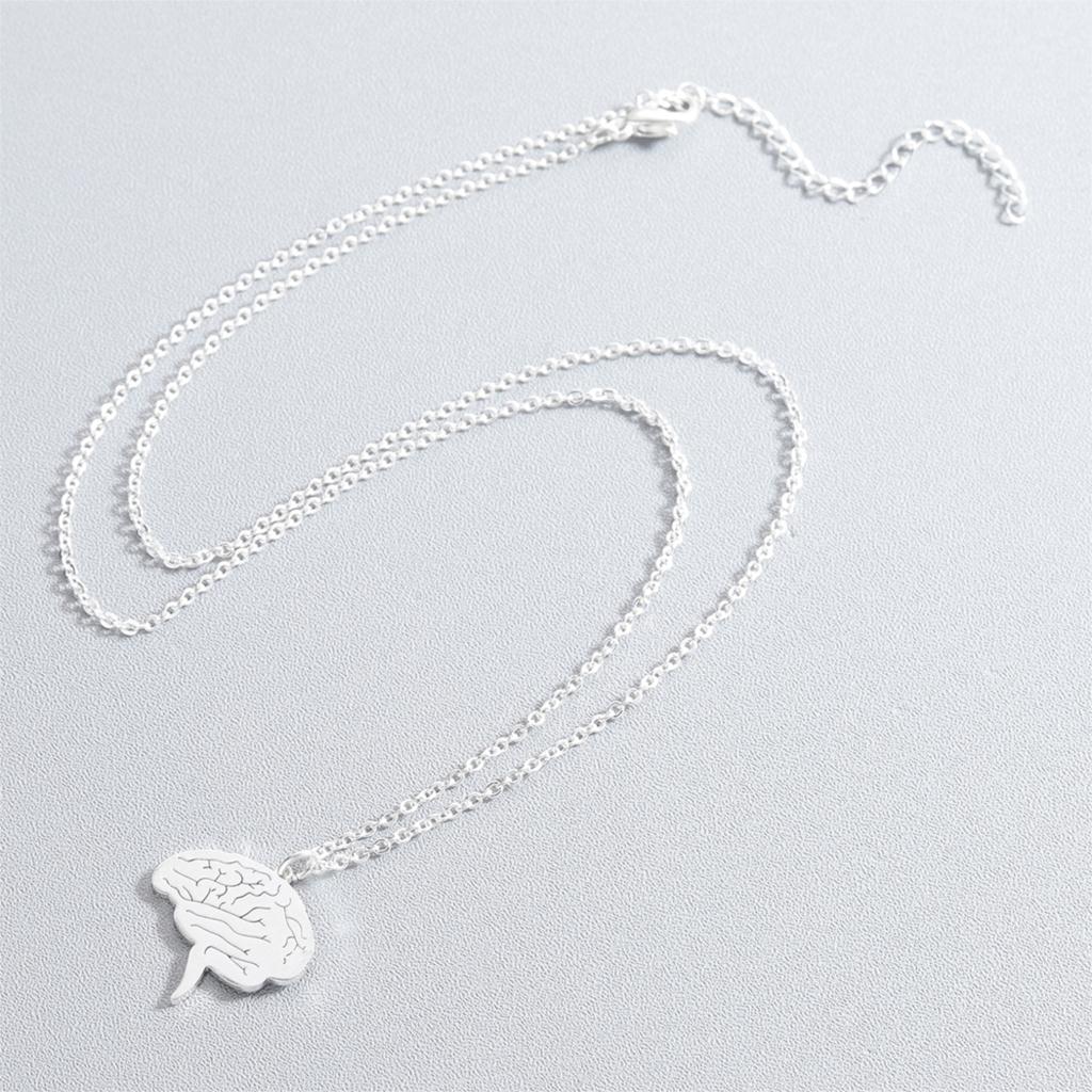2021 Brain Gold Necklace Jewelry For Doctors Stainless Steel Jewelry For Neurologist And Neurosurgeons Gift Women Necklace