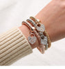 2021  Bow Cuff Crystal Rhinestones Gold Heart Bracelet Bangle For Women Lovers Party Jewelry Start Mujer Pulseras  Gifts