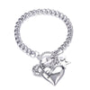 2021  Bow Cuff Crystal Rhinestones Gold Heart Bracelet Bangle For Women Lovers Party Jewelry Start Mujer Pulseras  Gifts