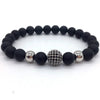 Men Bracelet Skull Disco Ball Charm 8MM Lava Stone Bead Bracelet For Men Jewelry Gift