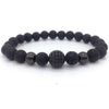 Men Bracelet Skull Disco Ball Charm 8MM Lava Stone Bead Bracelet For Men Jewelry Gift
