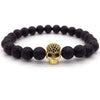 Men Bracelet Skull Disco Ball Charm 8MM Lava Stone Bead Bracelet For Men Jewelry Gift