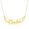2022 Personalized Angel Wings Name Necklace Stainless Steel Nameplate Letter Choker For Women Girl Birthday Gift