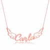 2022 Personalized Angel Wings Name Necklace Stainless Steel Nameplate Letter Choker For Women Girl Birthday Gift
